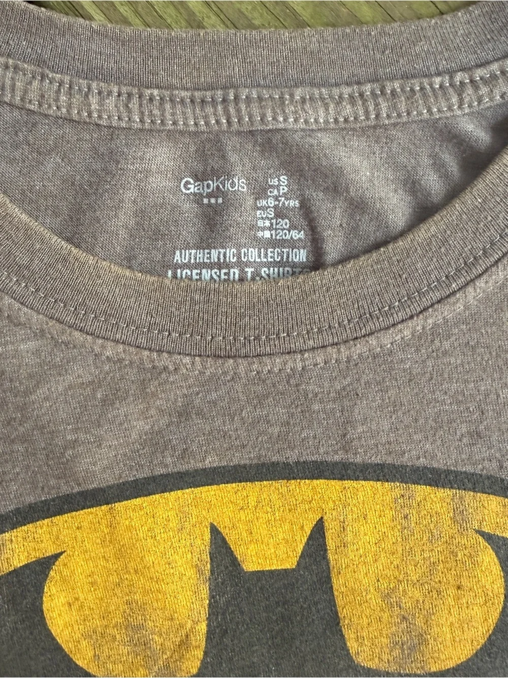 🔥3/$15 Gap Kids Batman DC Comics Graphic Tee Gray Heather S 6/7